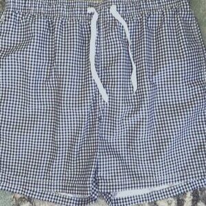 Like new!   (May fit like L) Gingham Plaid Swim Trunks